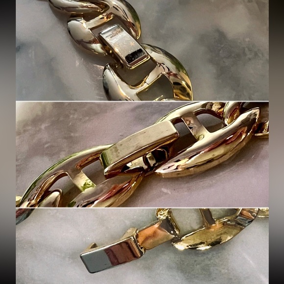 Vintage Mariner Link Chain Necklace. Chunky Statement Necklace Graduated links - Picture 5 of 15